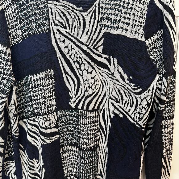 Easywear by Chico’s Size 3 Open Front Cardigan XL Womens Soft Knit Blue White - Picture 7 of 9